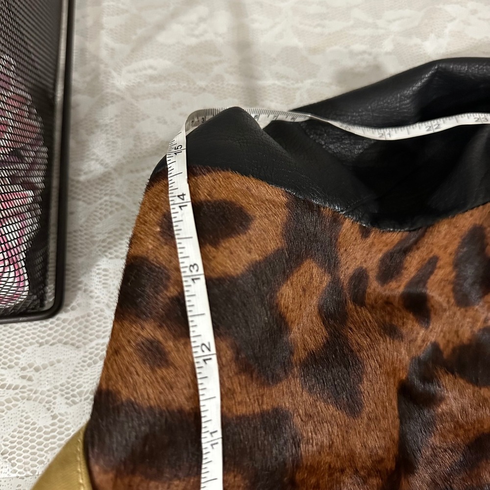Alexander McQueen Black Nappa Leather Leopard Moto Jacket Italy‎ 38 US 2 Luxury - Picture 14 of 16